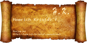 Hemrich Kristóf névjegykártya